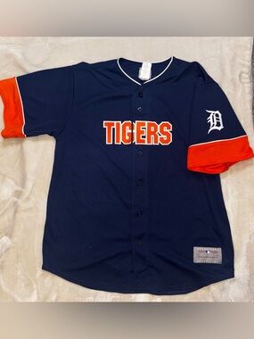 Vintage Cabrera Genuine Merchandise Navy and Orange Tigers Men’s Jersey